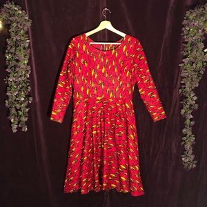 Red Fish Pattern Dress